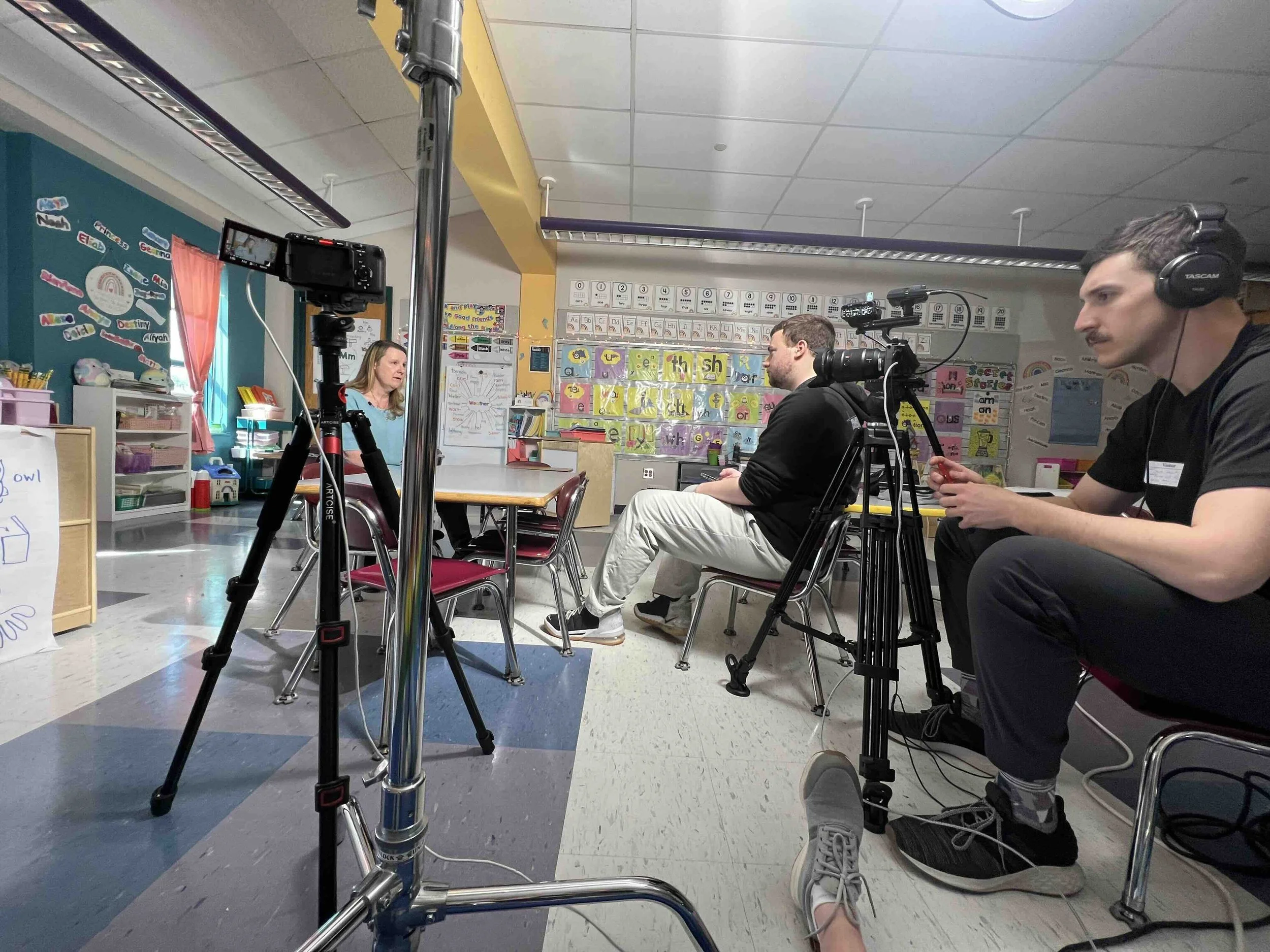 Bunker Hill Media on set in Boston with South Shore Bank.