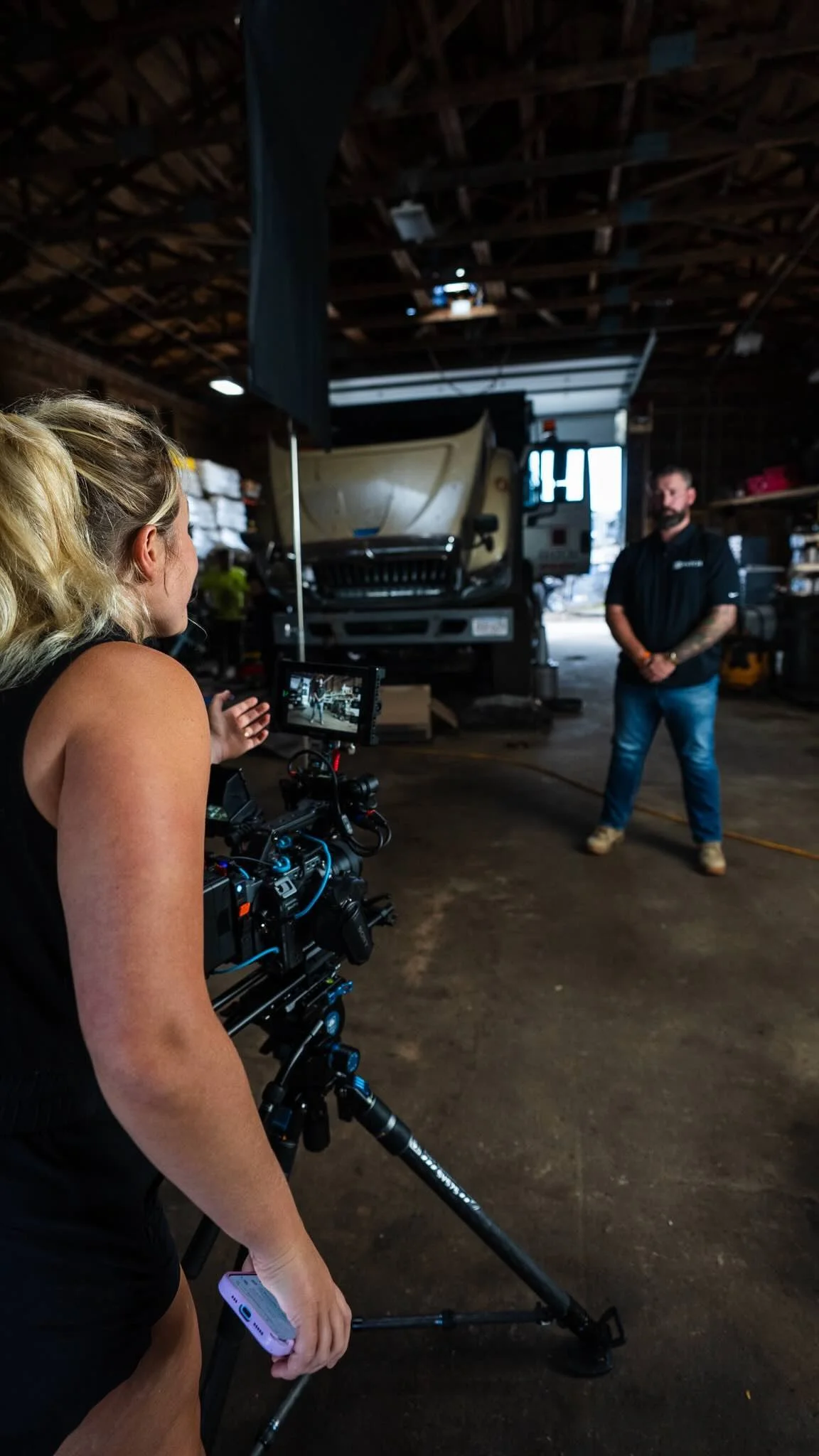 Bunker Hill Media video production crew working on set in Somerville, Massachusetts.