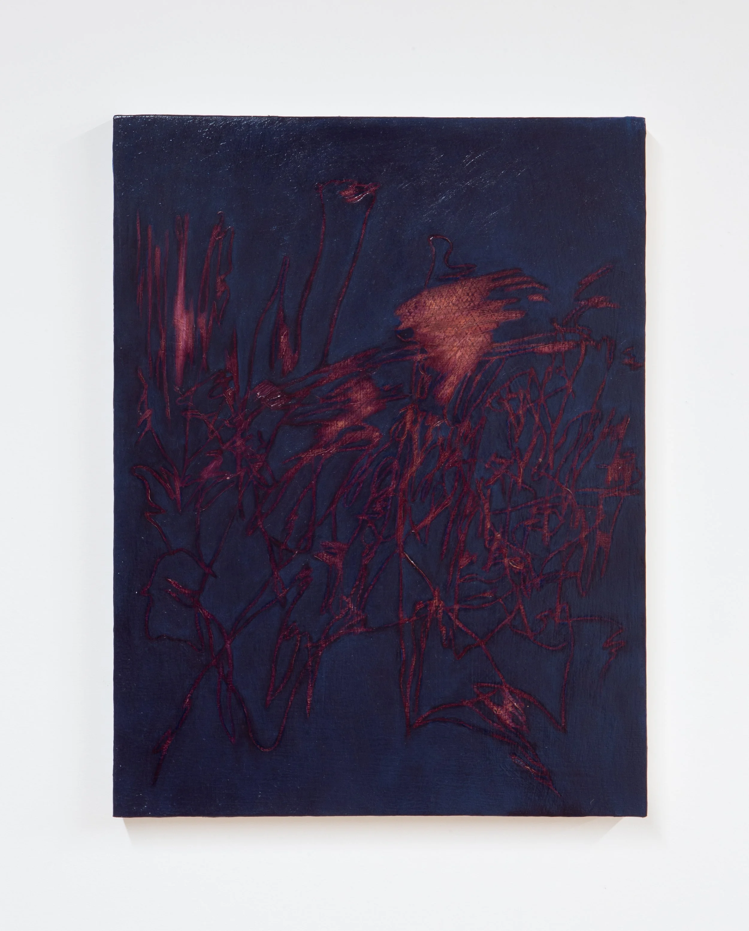 waiting 6, 2024, oil on panel, 12 x 9 inches