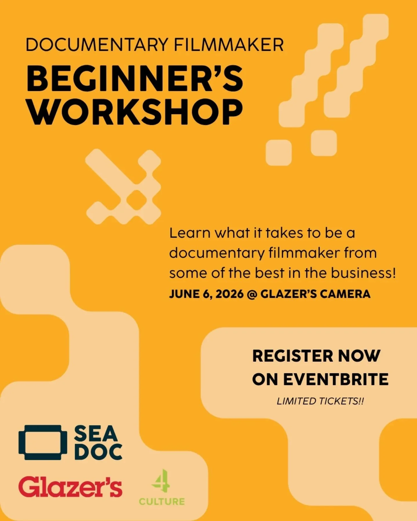 The countdown is on for our next workshop! Join us June 6th at @glazerscamera for a full day of immersive hands on / brains on workshops. If you have an idea but don't know where to start, this workshop is for you! 

Tickets on sale now, and as alway