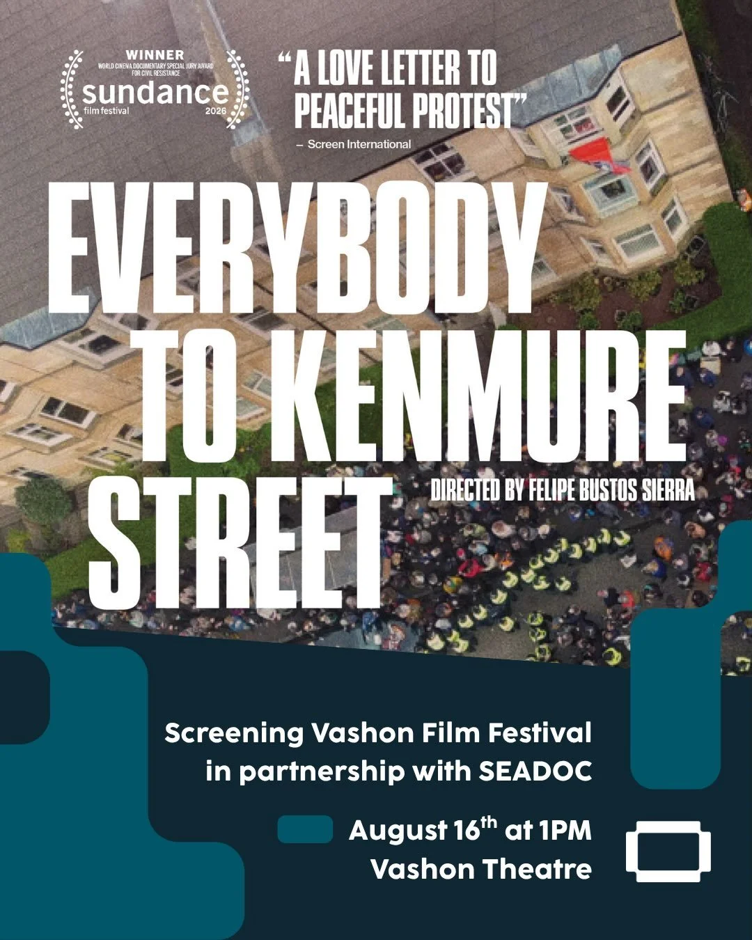 We&rsquo;re so excited to partner with @vashonfilm to host the Q&amp;A for @kenmurestreet, directed by Felipe Bustos Sierra and produced by Ciara Barry, screening Sunday at Vashon Theatre.

Joining us all the way from Glasgow is the film&rsquo;s edit