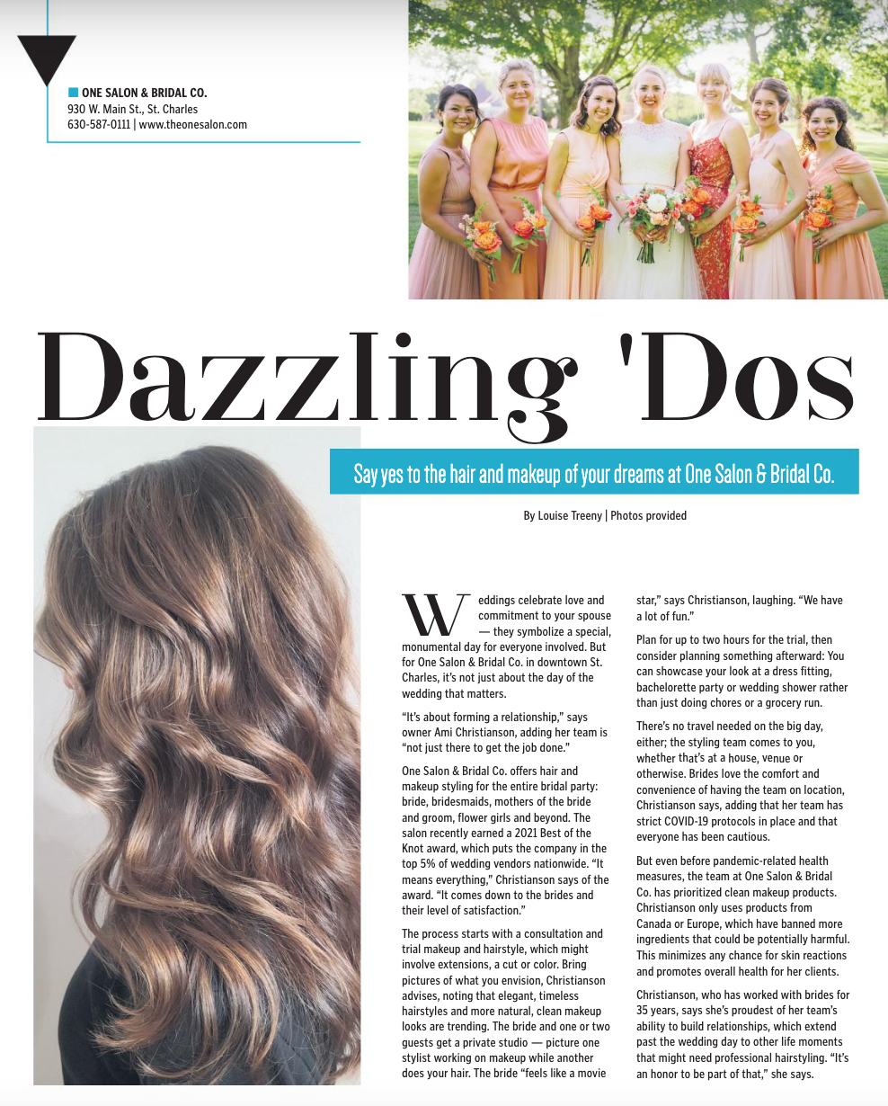 In The News — One Salon and Bridal Company | Hair Salon | St. Charles,  Geneva, Batavia