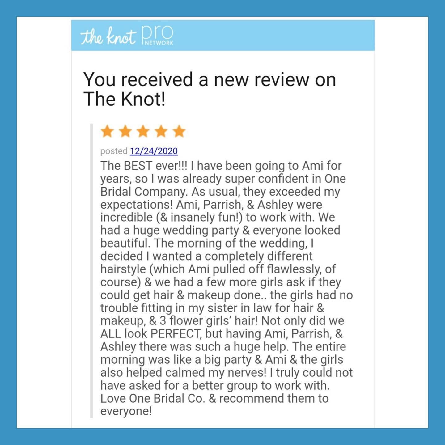 Another amazing review by a wonderful client! We appreciate ALL the feedback we get. It helps us grow and adjust accordingly. Become a #onesalonbride today and leave your personal experience for a chance to get featured on our page!✨
⠀⠀⠀⠀⠀⠀⠀⠀⠀
⠀
#one