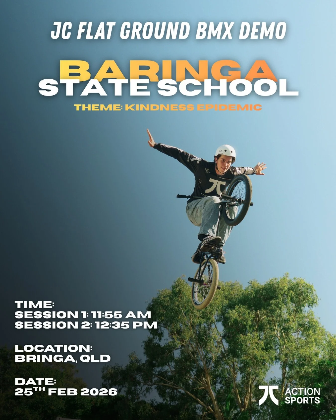 We&rsquo;re heading to Baringa State School and we&rsquo;re bringing the energy!🔥

On the 25 Feb we&rsquo;ll be running two high-impact sessions for Prep through to Year 6, sharing our &ldquo;Kindness Epidemic&rdquo; message and getting the whole sc