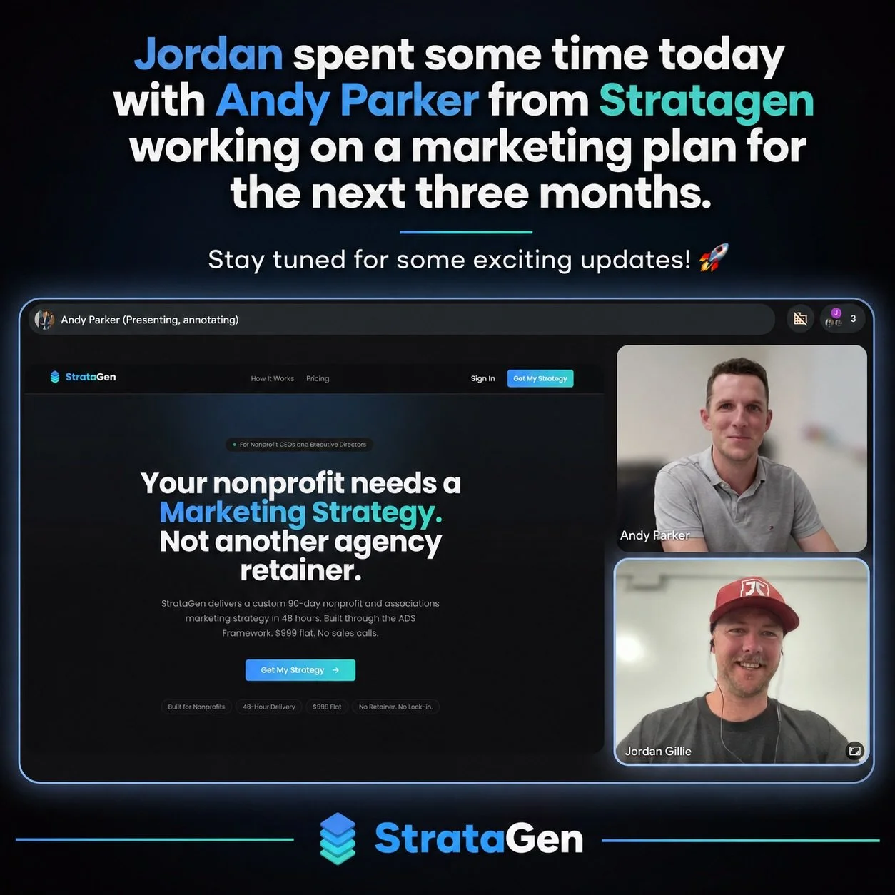@gillies_777 spent some time today with Andy Parker from Stratagen working on a marketing plan for the next three months. 
Stay tuned for some exciting updates!

@understandyourgroup #StrataGen