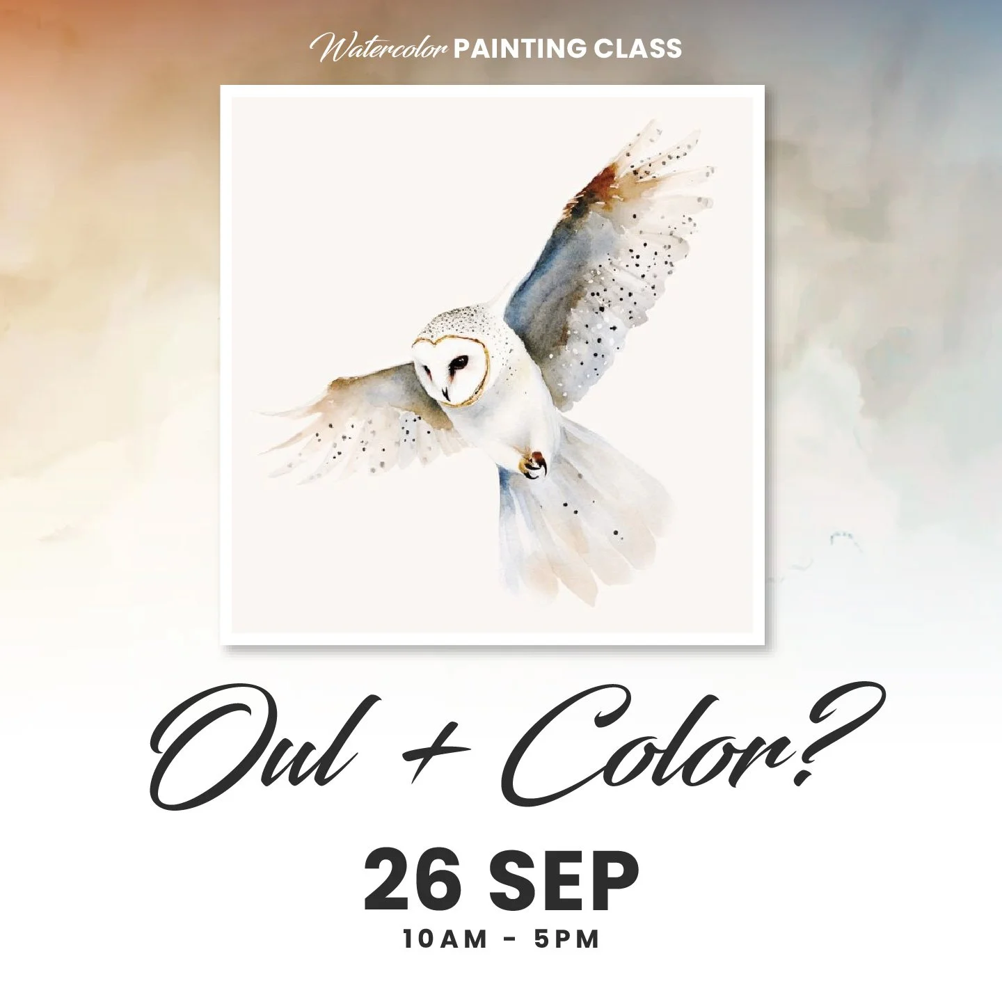 Owl + Color? Watercolor • Workshop