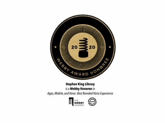 Stephen King Library Becomes Webby Honoree in the 24th Annual Webby Awards