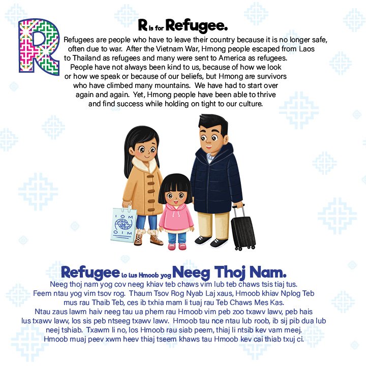 Bilingual Hmong book for kids about Hmong culture, Hmong history, Hmong values. Hmong refugees. Neeg Thoj Nam. Refugees for kids.