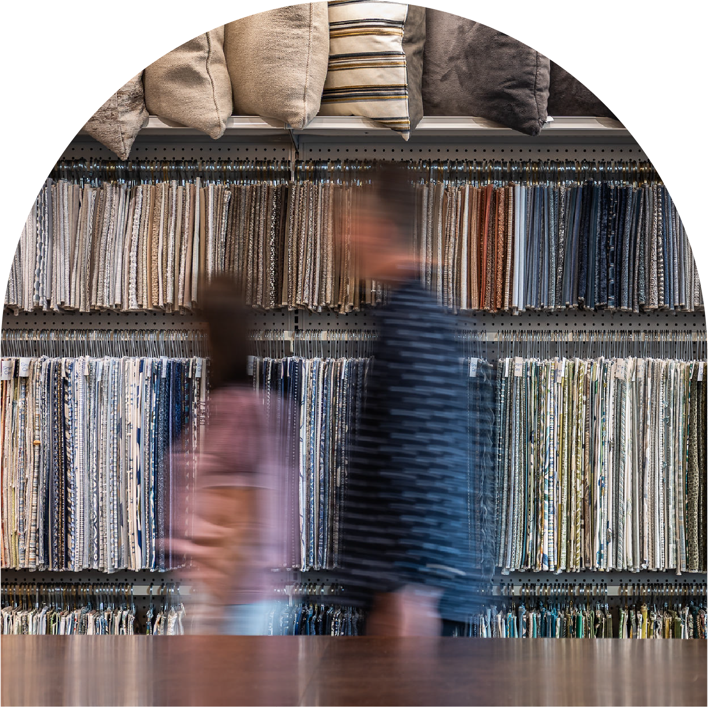 Schoener Interiors Fabric Samples Wall