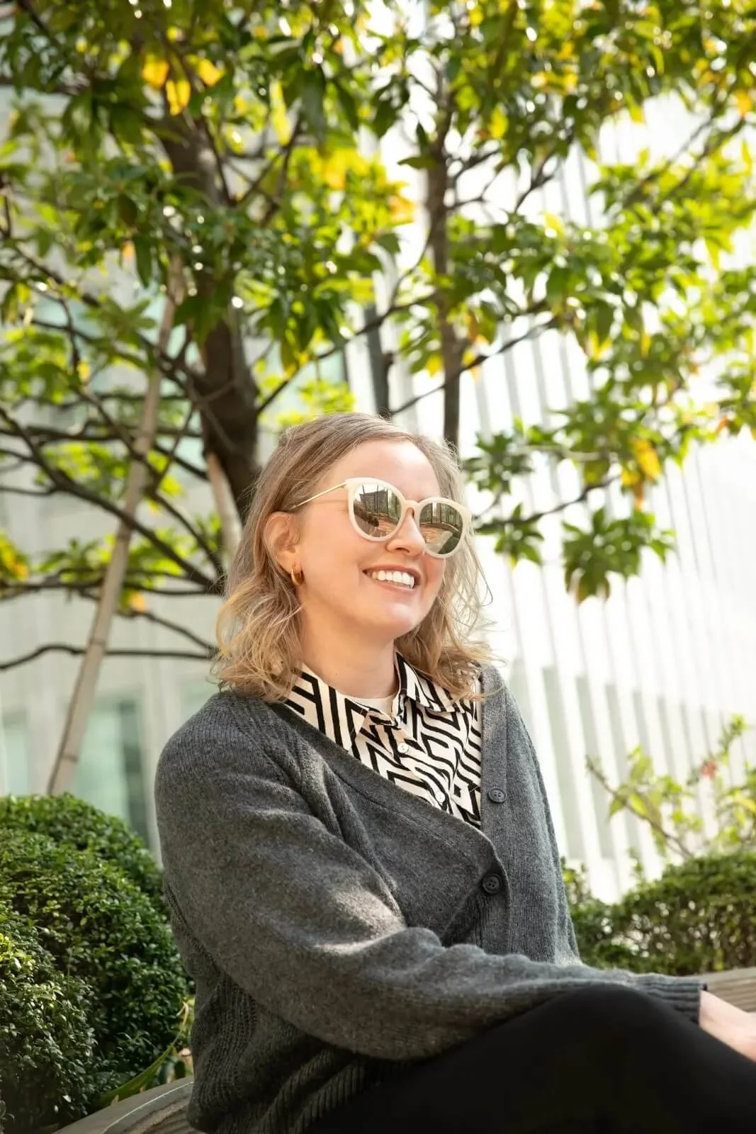 Heather Dobbin smiling outdoors in Tokyo, Startup Lady Japan board member and community organizer