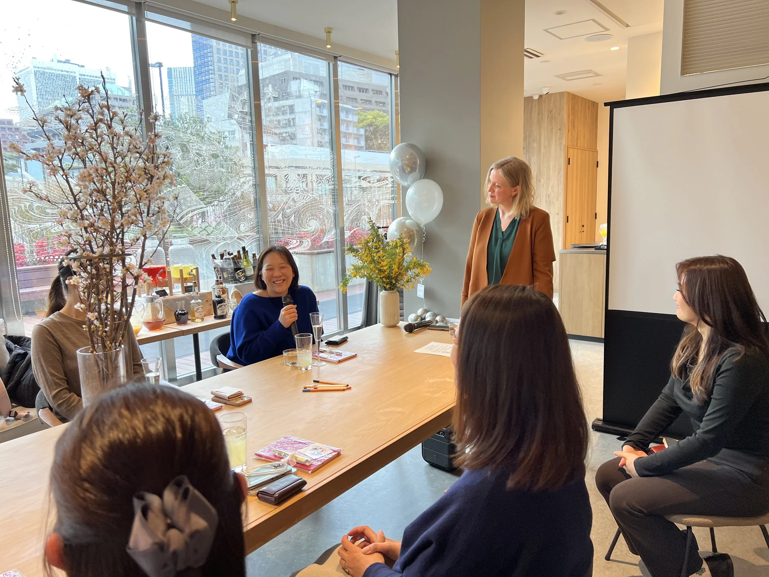 Heather Dobbin teaching a sustainable leadership workshop for International Women's Day