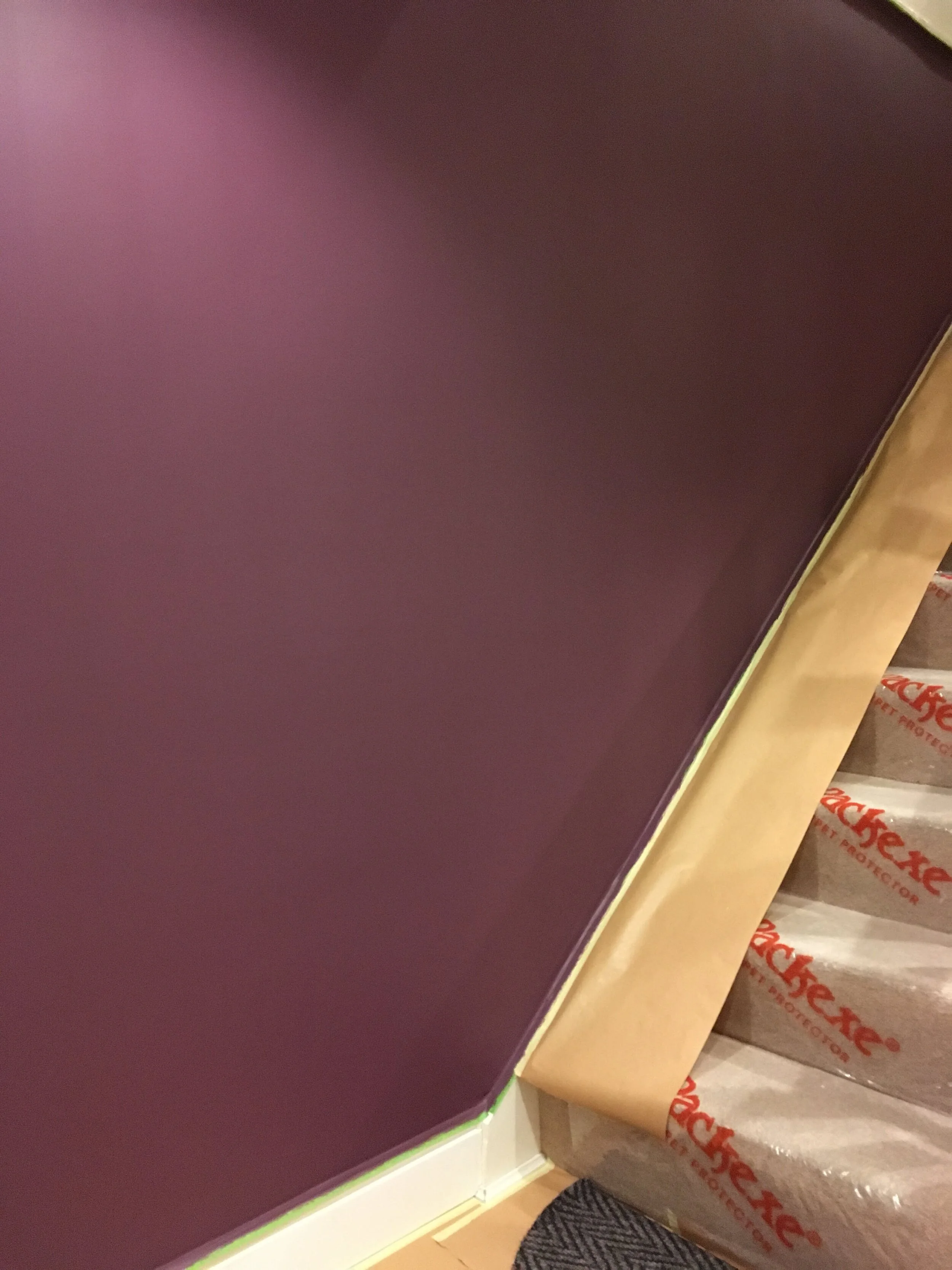 Protecting of nearby furniture and carpets is a must on any of our projects.