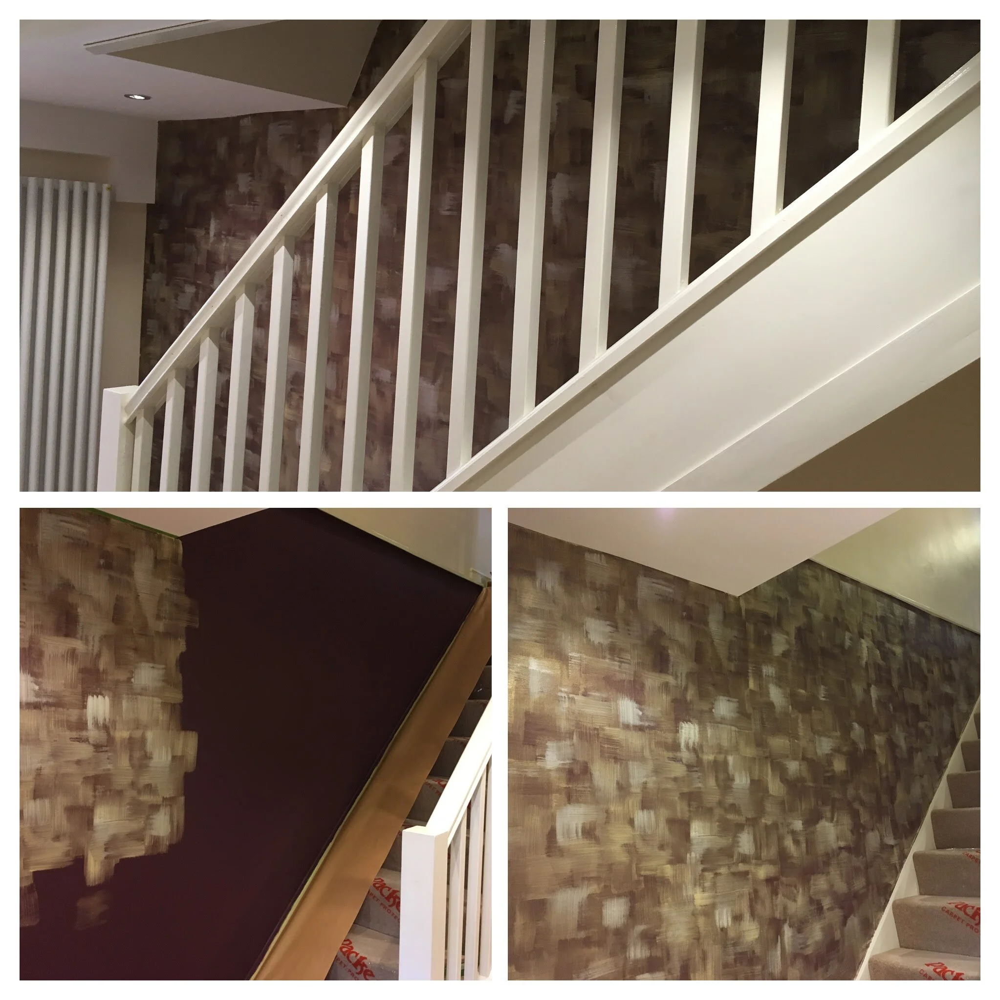 Stages of application Multidecor Panelatto Technique to internal staircase.