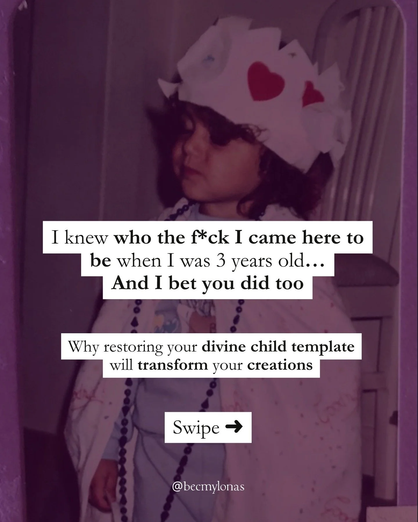 👸🏽I knew who the f*ck I came here to be when I was 3 years old and I bet you did too 😉

Remember when you were a kid&hellip;
When you&rsquo;d create purely whatever felt alive for you in the moment&hellip;
No sugarcoating, adhering to social norms