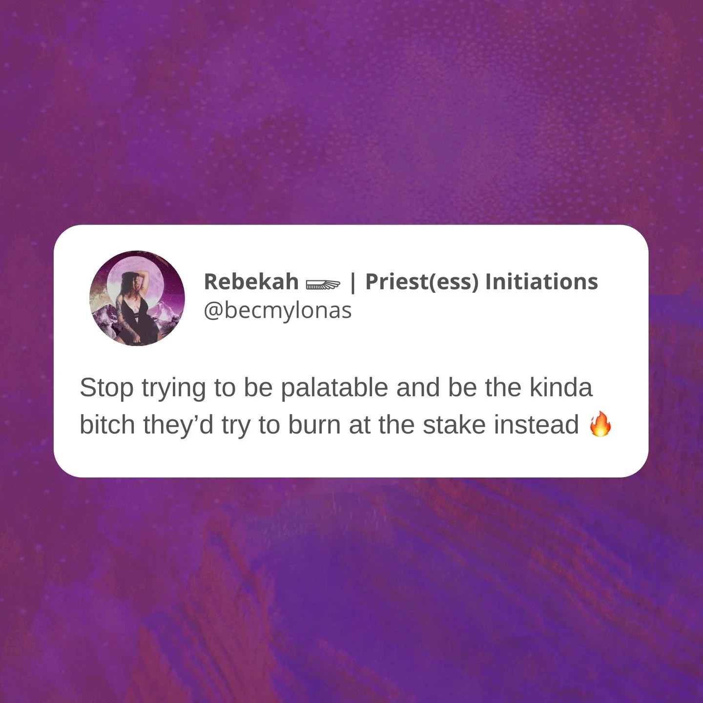 I&rsquo;m here for the bad B, slightly-unhinged, cutting-edge leaders who know they are here to not only be seen, but be ICONIC 🔥

The name on people&rsquo;s lips
The legacy that sticks around long after all the fake spiritual gurus slow fade out

T