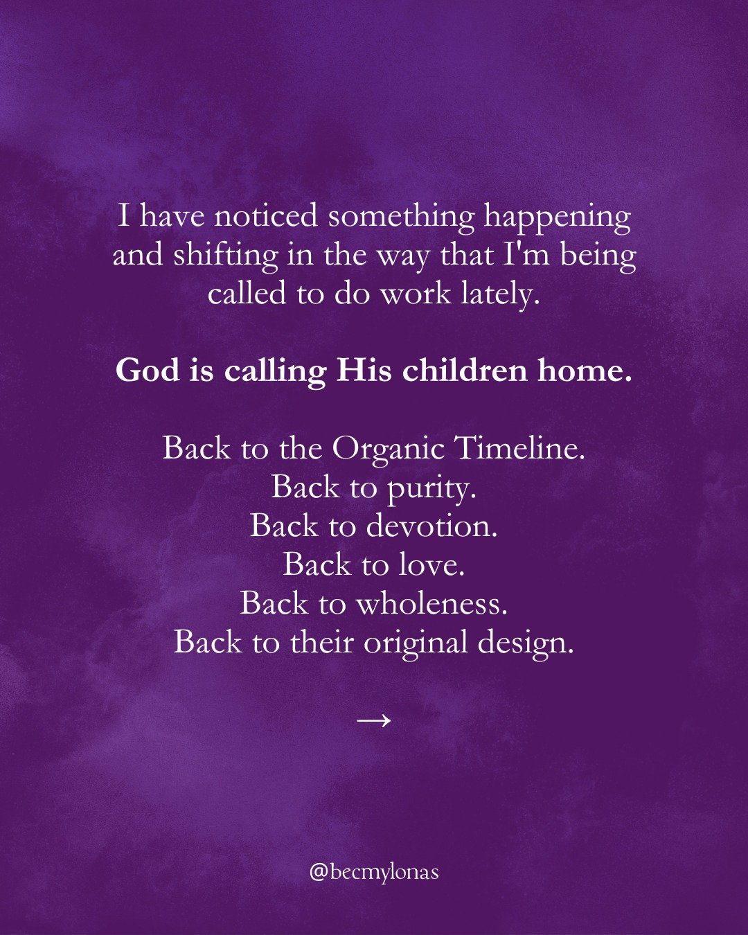 This message may not be for everyone.

But if you've felt a deep call to return to truth, to purity, and to the original design of your soul... perhaps it's for you.

I believe we're entering a time of profound recalibration - not through fear, dogma