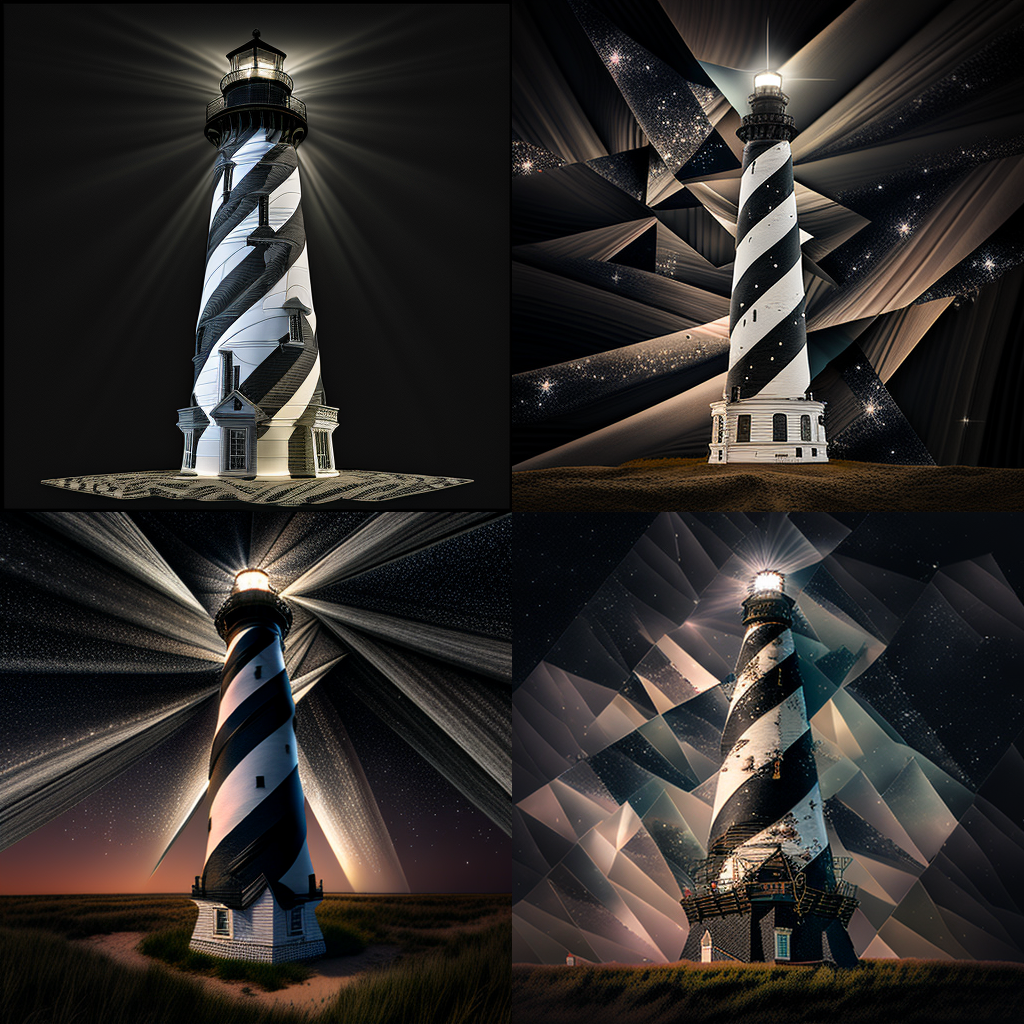 Hatteras lighthouse with soft prism abstraction