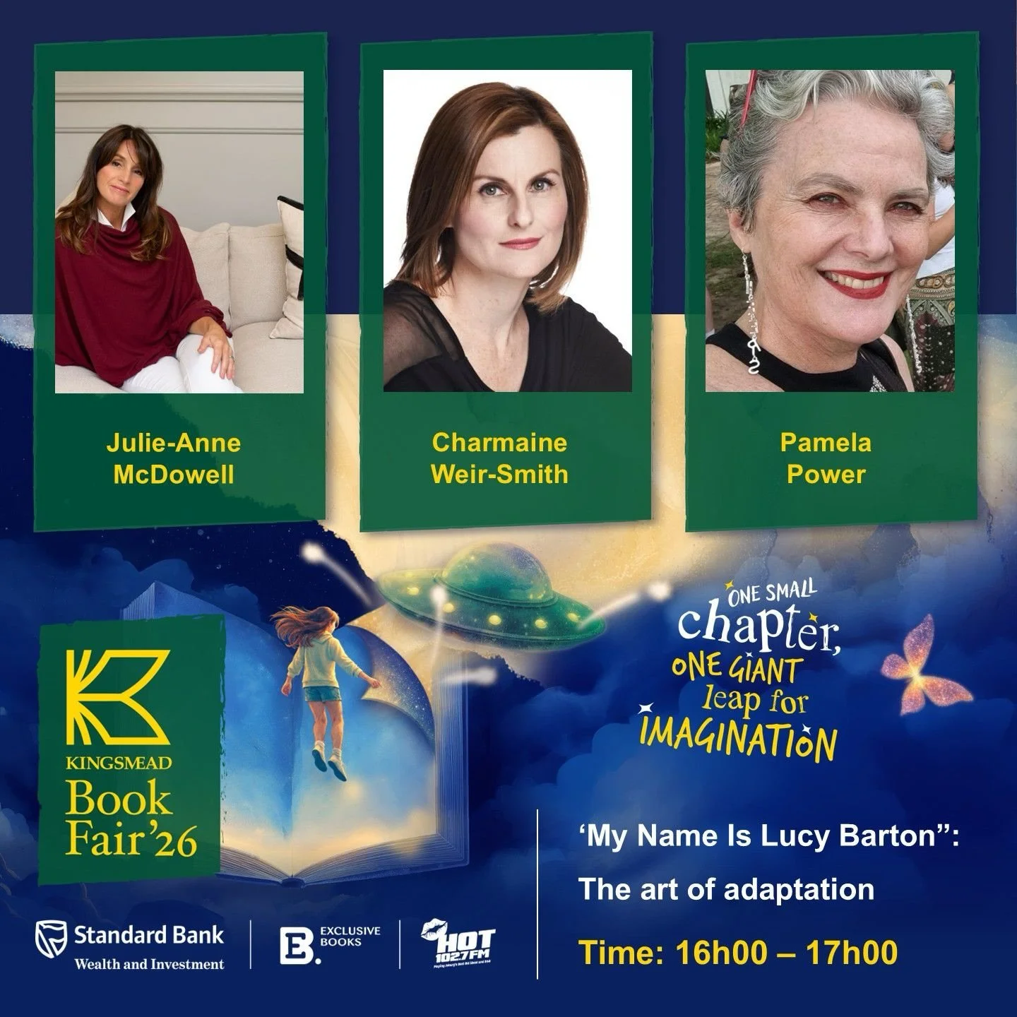 From page to stage ✨

Join Julie-Anne McDowell and Charmaine Weir Smith, the creative forces behind My Name Is Lucy Barton, in conversation with Pamela Power (My Year of Not Getting Sh*tfaced), as they unpack the journey of transforming a story from 