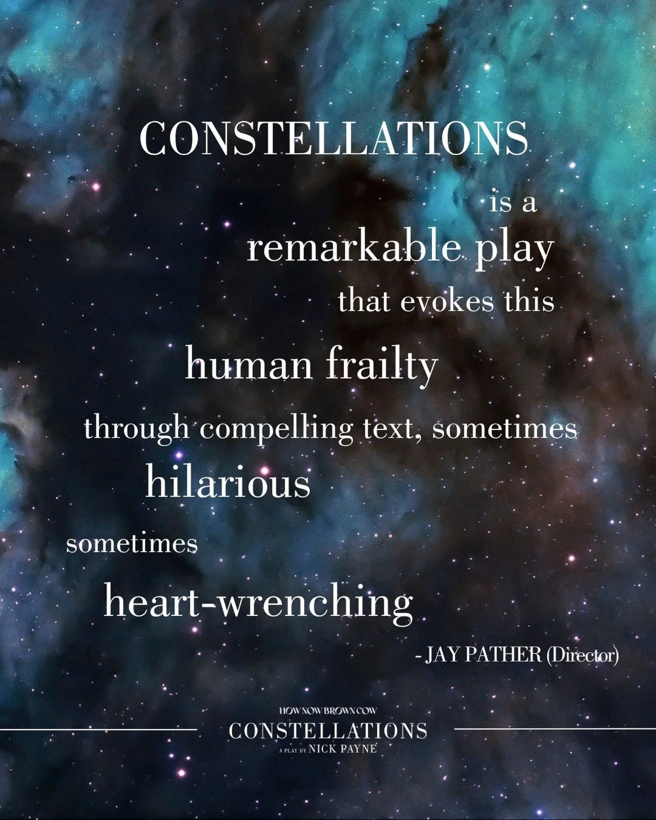 A love story told across parallel universes. 

Constellations follows two people navigating connection, heartbreak, and fate - where even the smallest decision can change everything.

🎟️ Book now:
Baxter Theatre Studio | 3&ndash;20 June 2026
https:/
