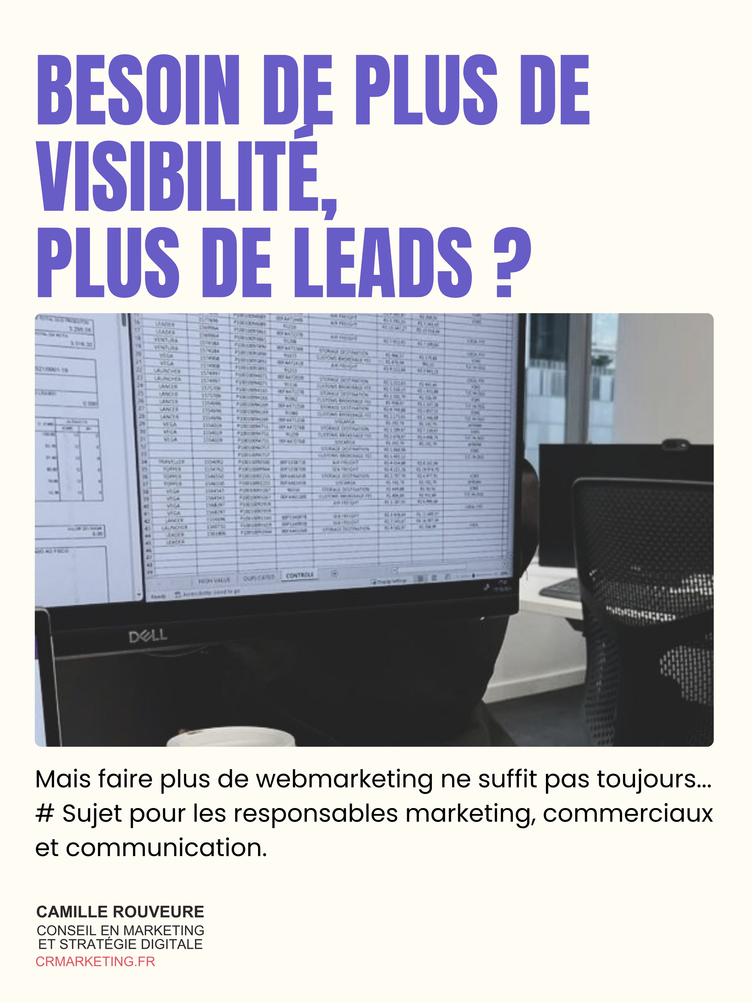 Plus de visibilité, plus de leads : faire plus de webmarketing ne suffit pas toujours.