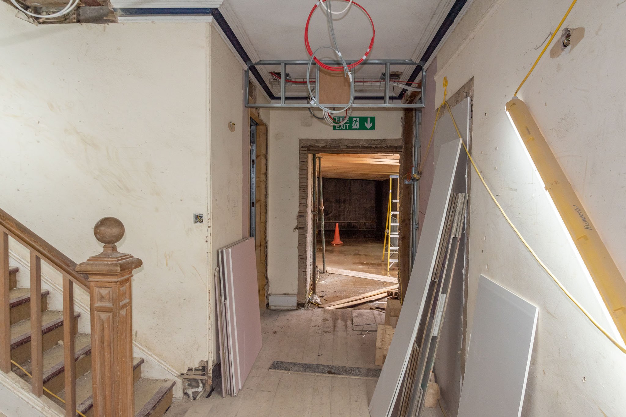  Looking along the corridor which will connect the Exhibition Spaces and Reception. 