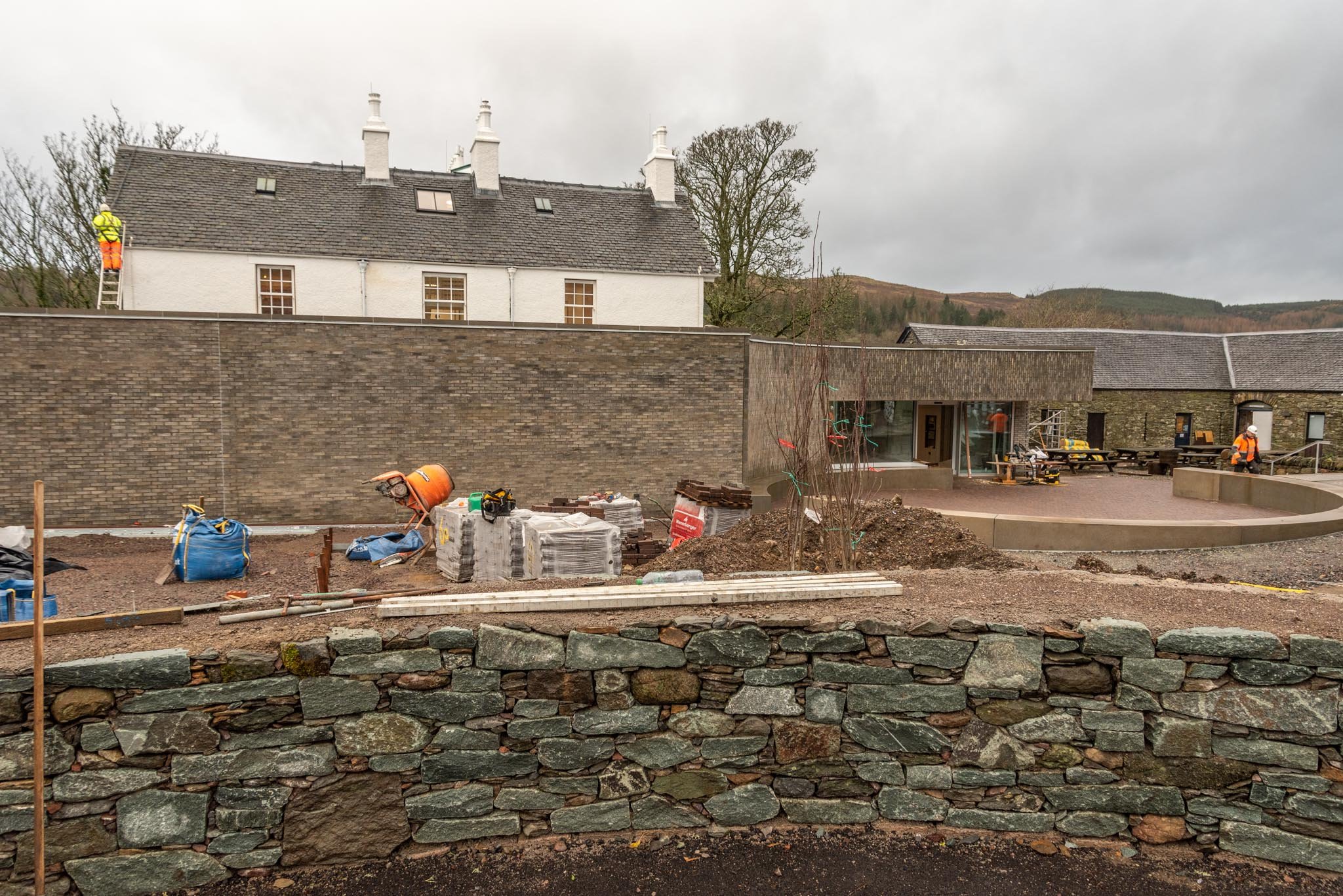  Landscaping works are in progress across the wider grounds of the Museum, including several new dry-stone walls. 