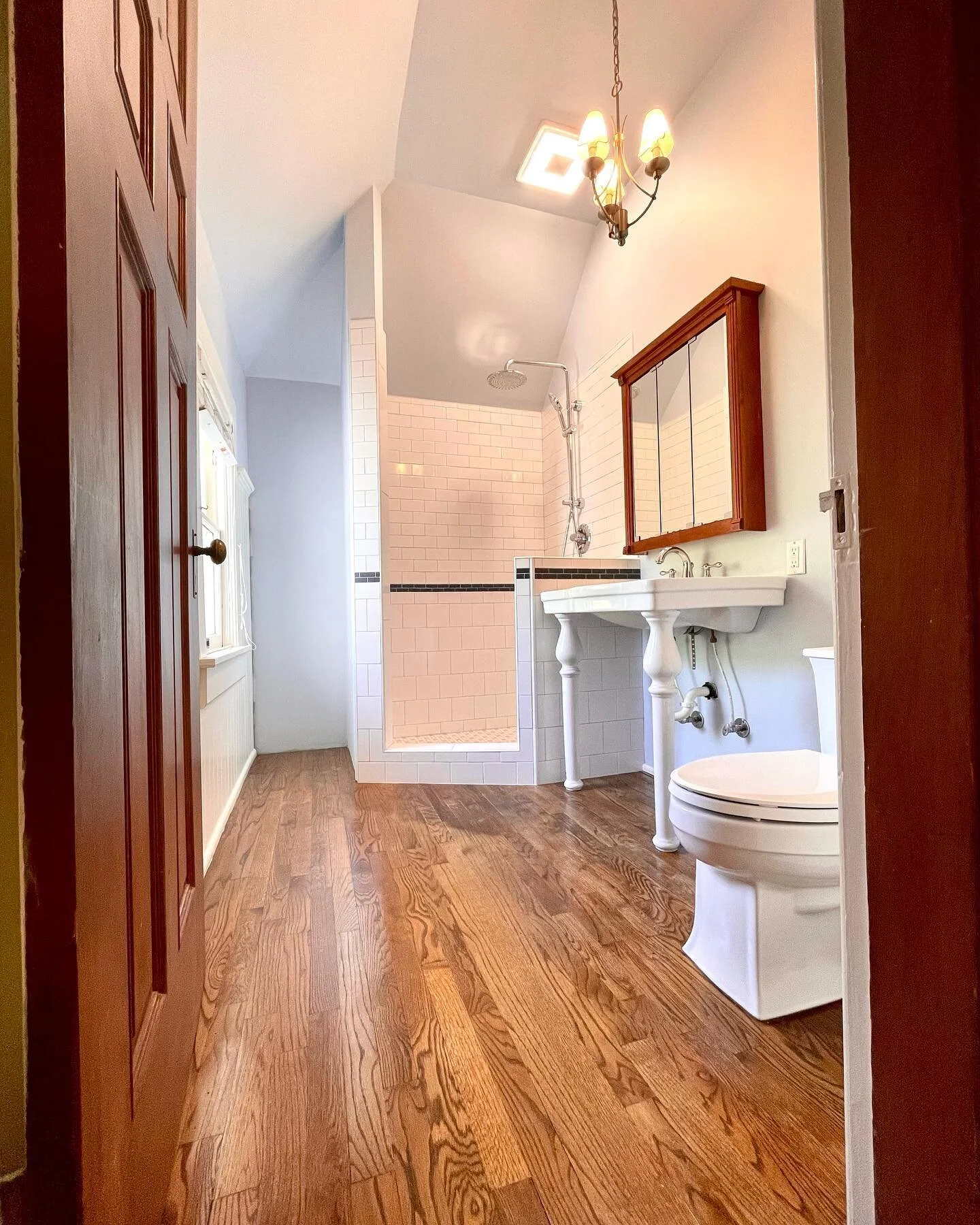 A little update to this historic homes bathroom. We&rsquo;ve slowly been transforming each space in this home to bring it to the present and still uphold some of the historic charm!

Stay tuned for our custom built cabinet/shelf that will fit in betw