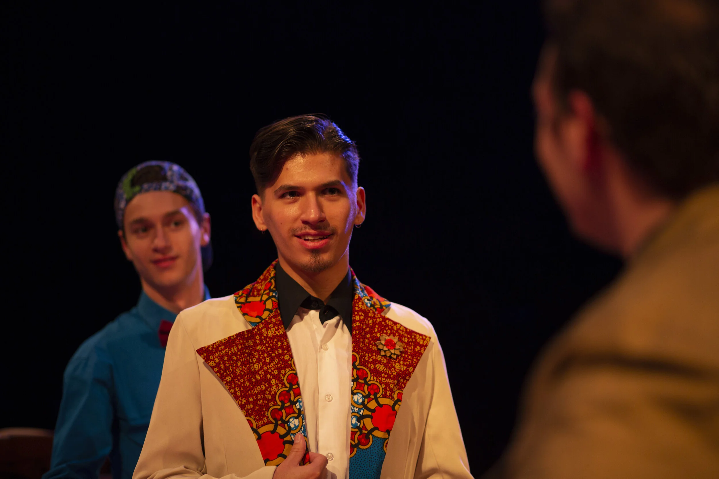 Ithaca College's "Twelfth Night." Rafael pictured center playing Orsino. Fall 2018.