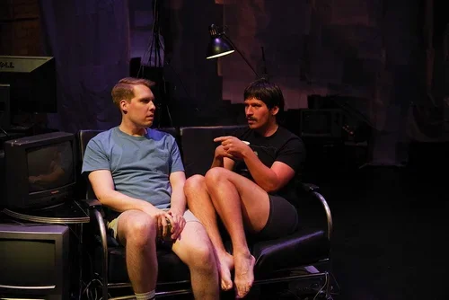 Rafael as Cooper Harlow in Angry Fags, 2025. Photo by Pete Guither.