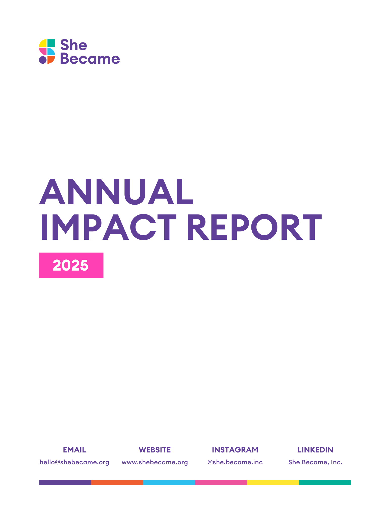 Our Annual Impact Report — She Became