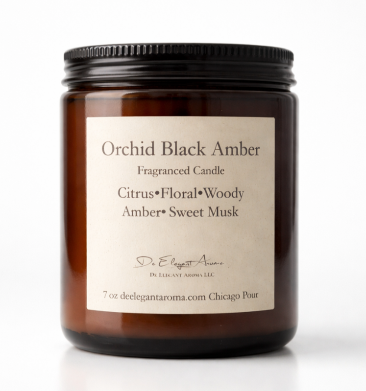 Orchid Black Amber Fragranced Candle