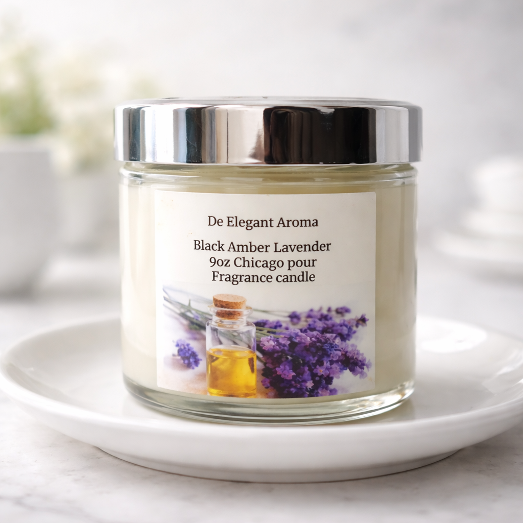 Black Amber Lavender Luxury Candle