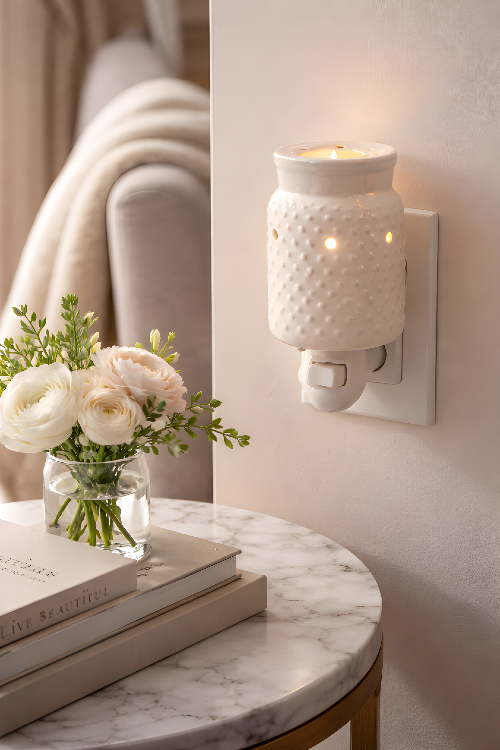 White Ceramic Plugin Wax Warmer