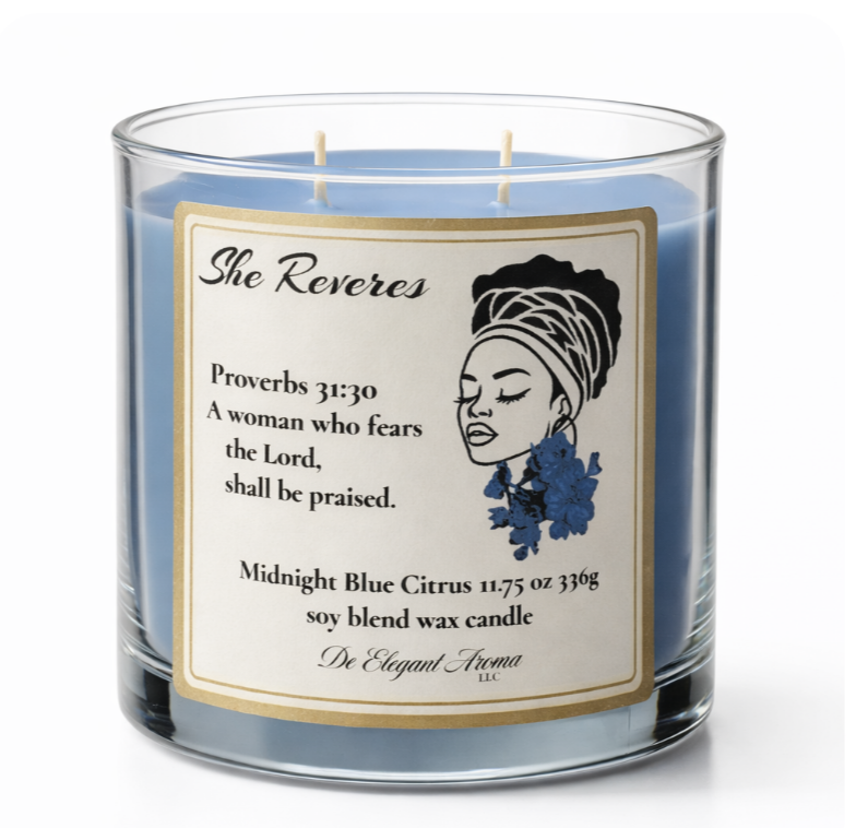 She Reveres - Midnight Blue Citrus Candle