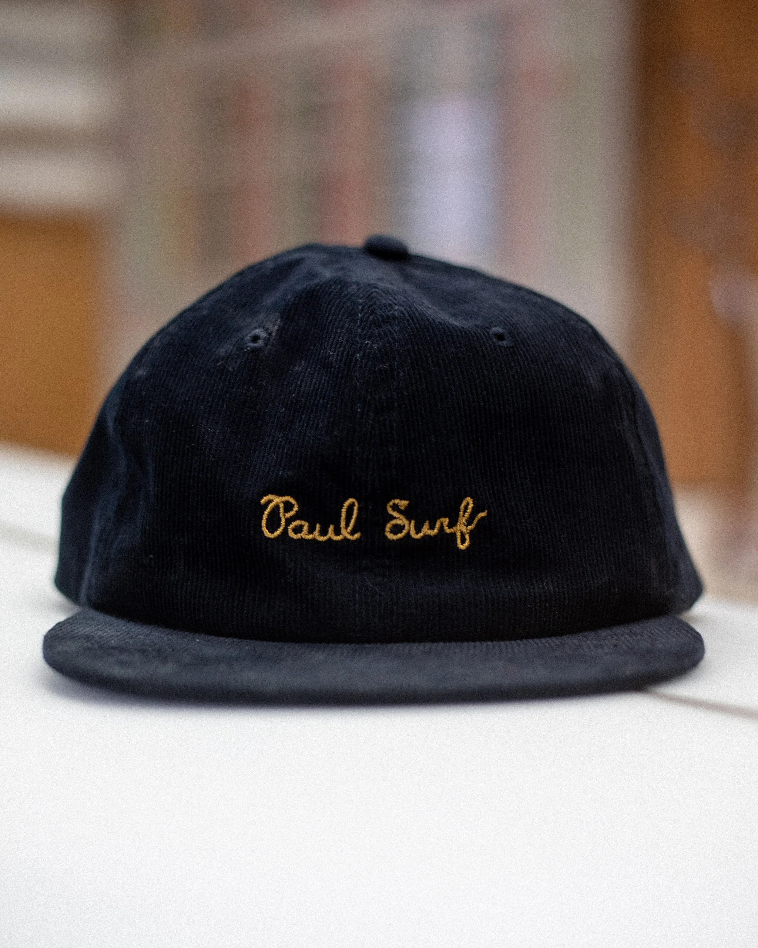 Paul Surf Corduroy Cap in Deep Blue 