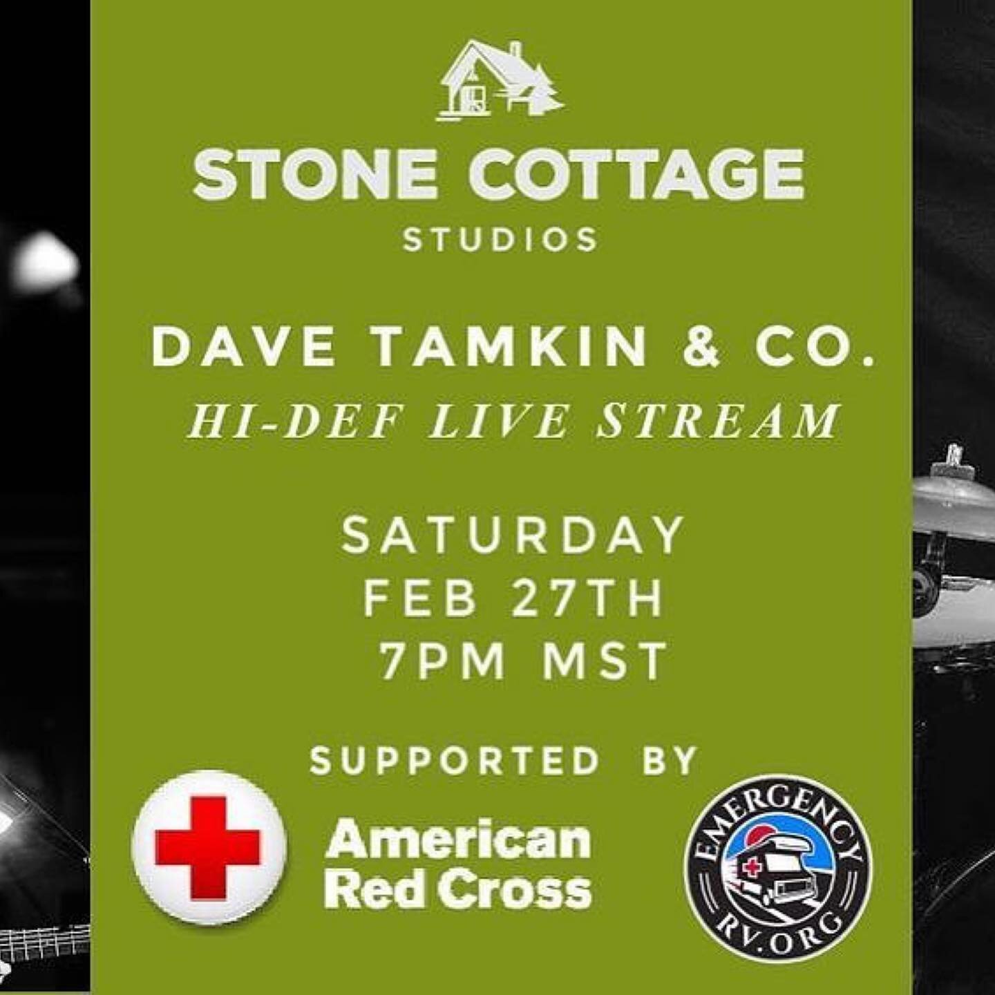 #Repost @coloradoteardrops
・・・
Join us for live music TONIGHT!

@davetamkin The band and I and @stone_cottage_studios are giving a portion of the proceeds from the #livestream on SAT, FEB 27th to @americanredcross #colorado &amp; @emergencyrv to help
