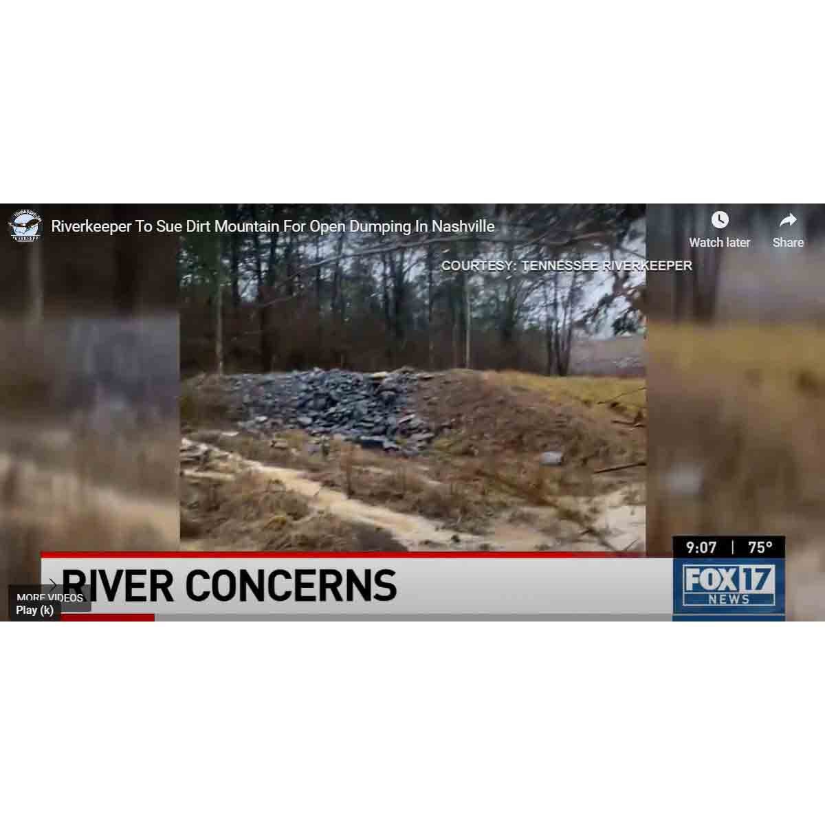 TENNESSEE RIVERKEEPER TO SUE “DIRT MOUNTAIN” FOR OPEN DUMPING