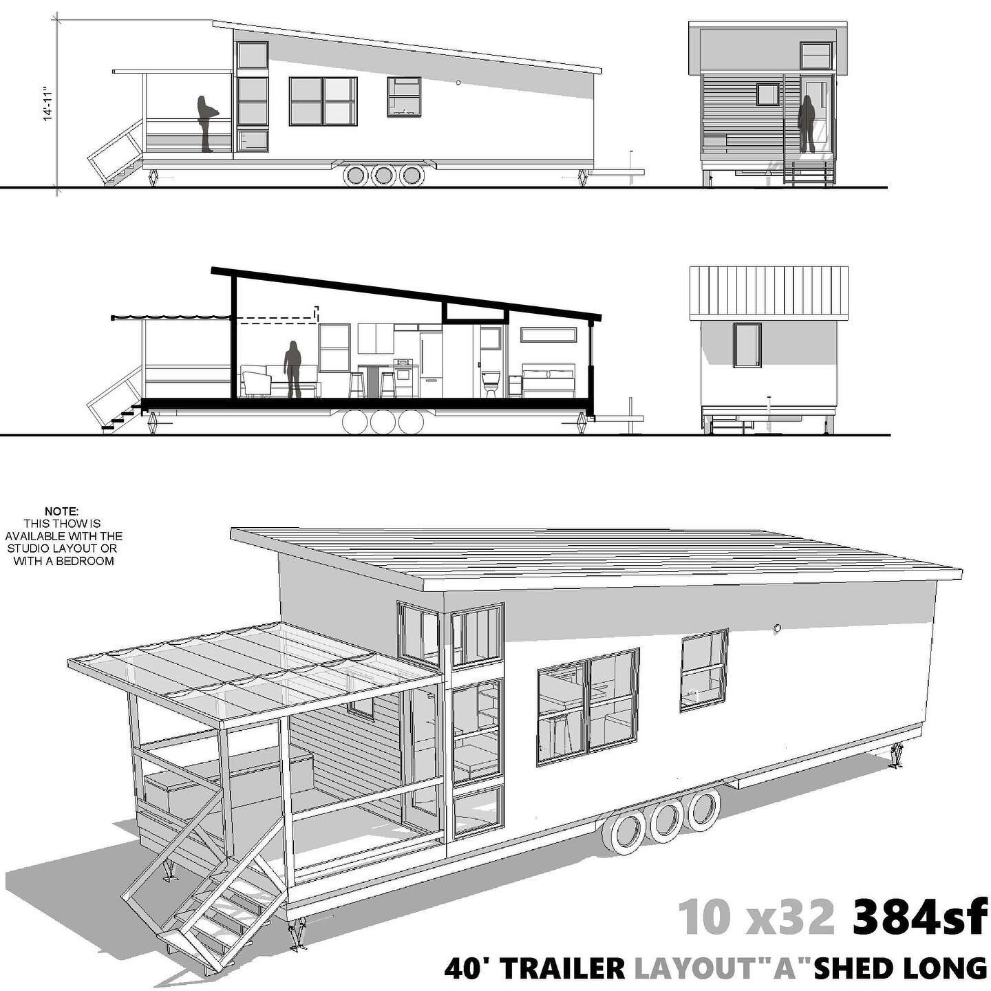 LivLab offers a larger THOW! Our 12x32 house now comes on a 40&rsquo; trailer! Check in on our site for prices.