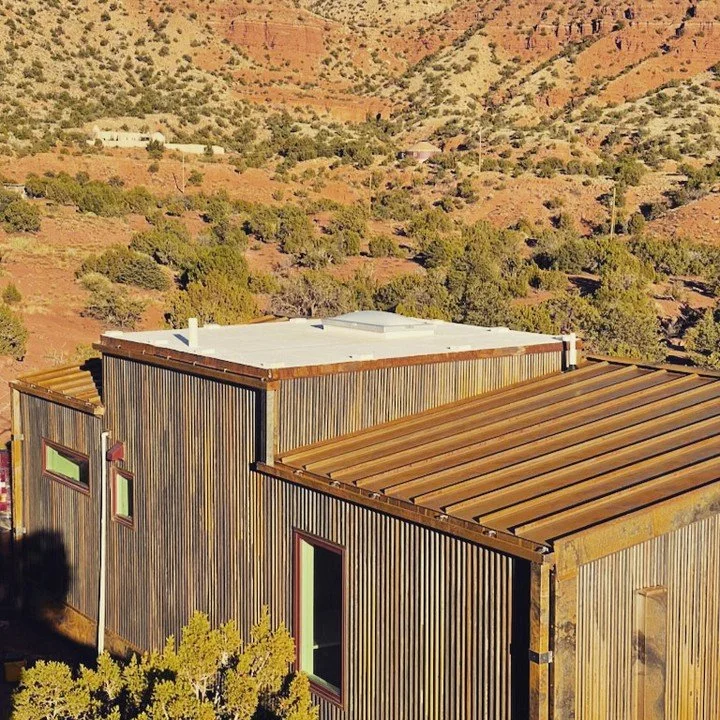 The Jemez House has been delivered to the beautiful Jemez Mountains of New Mexico. We love the way the rusty Corten Steel reflects the red of the surrounding landscape! Great choice on siding you guys!

#corten, #jemez , #tinyhouse, #newmexico #modul