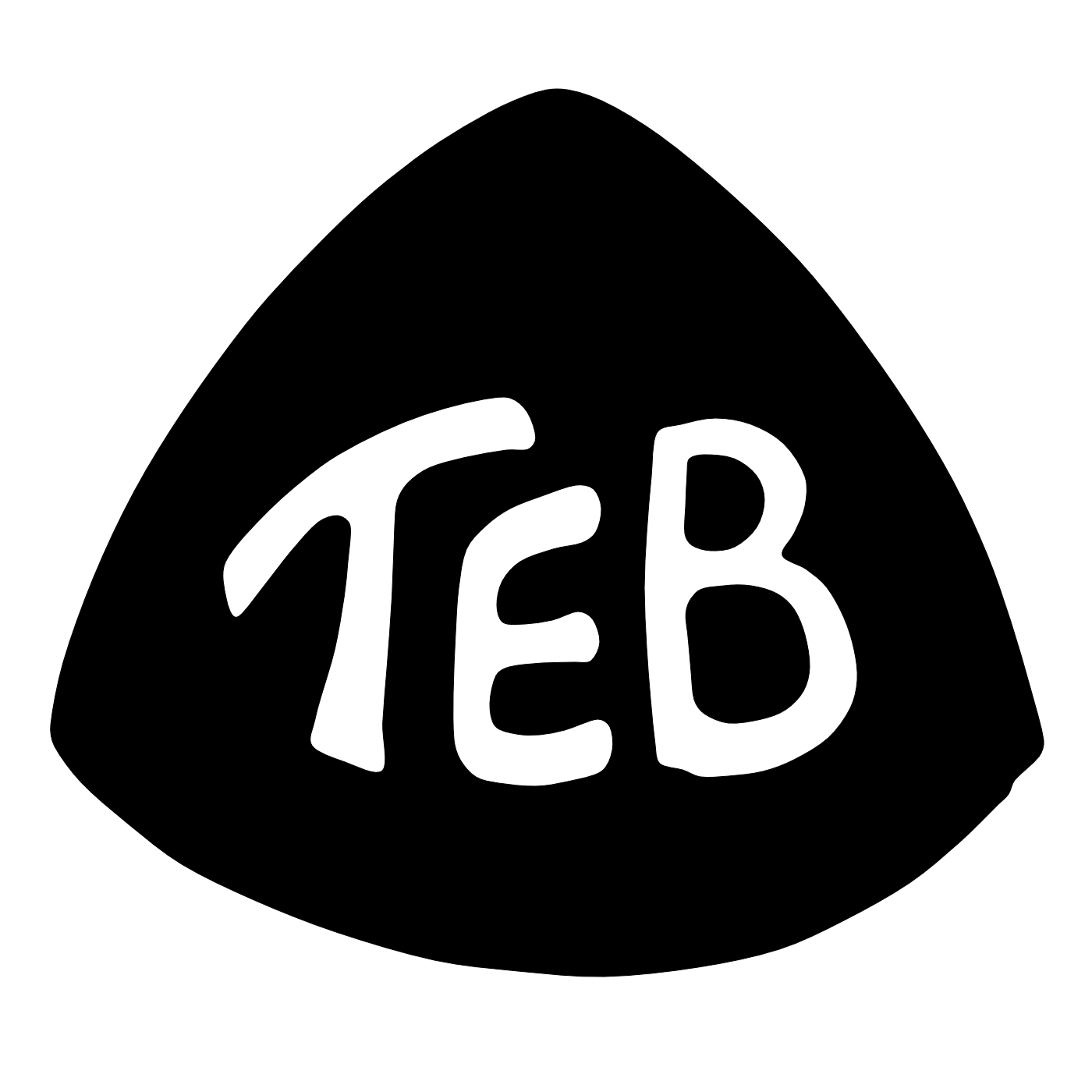 White on black TEB logo design on sticker.png