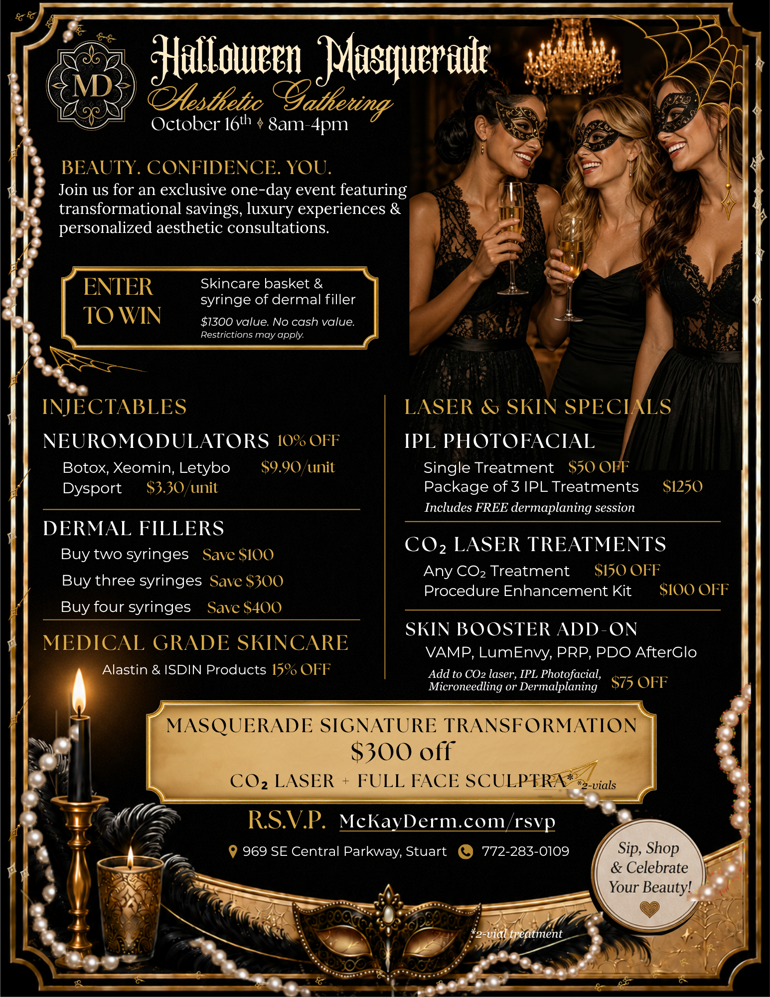 Halloween event and specials for botox, lasers and skincare at Stuart MedSpa