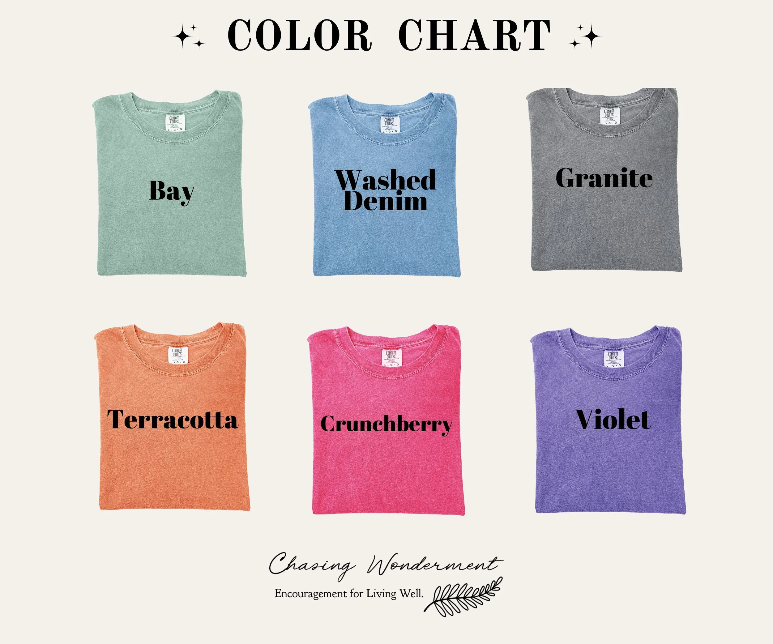 something wonderful tee color chart