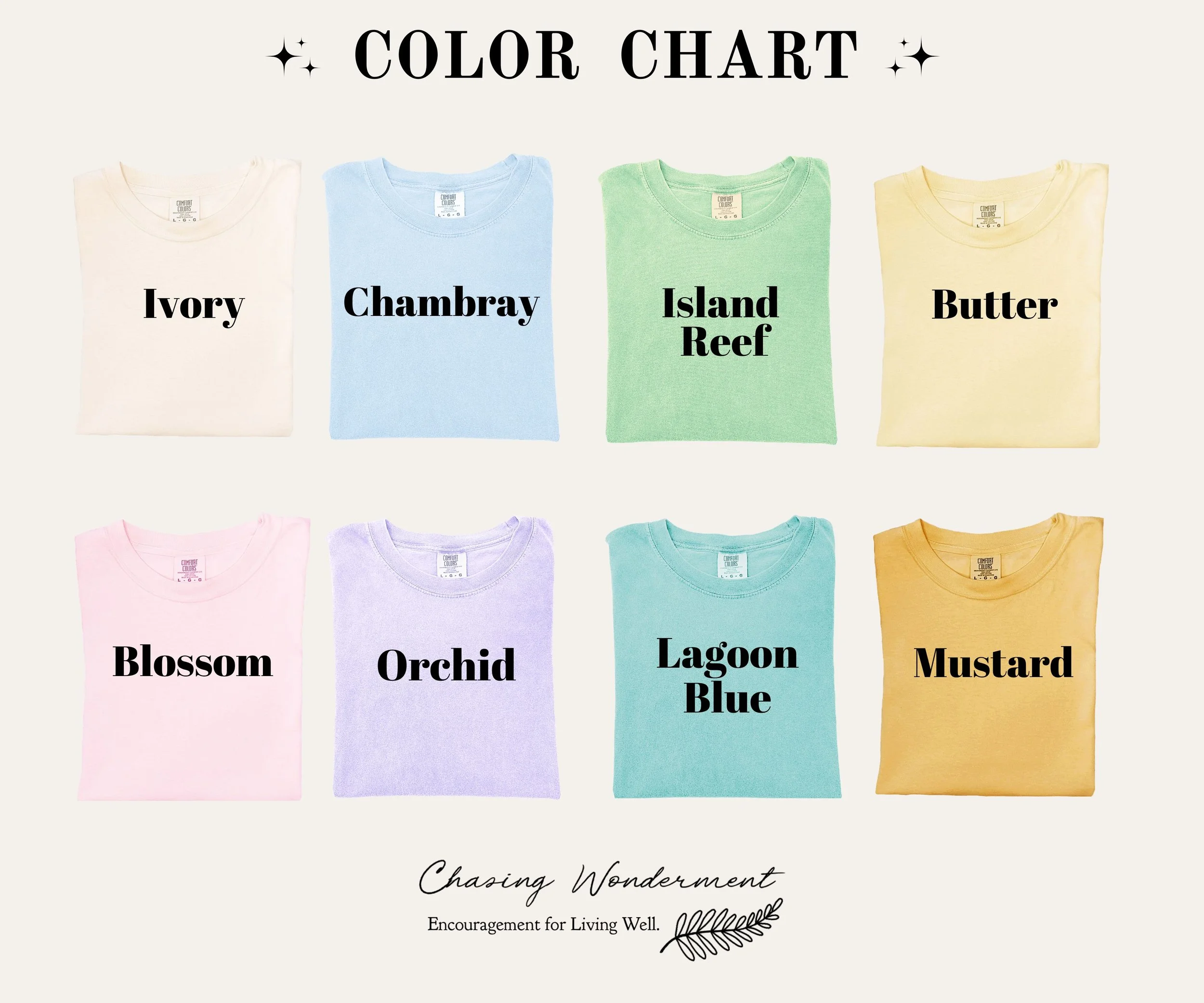 something wonderful tee color chart