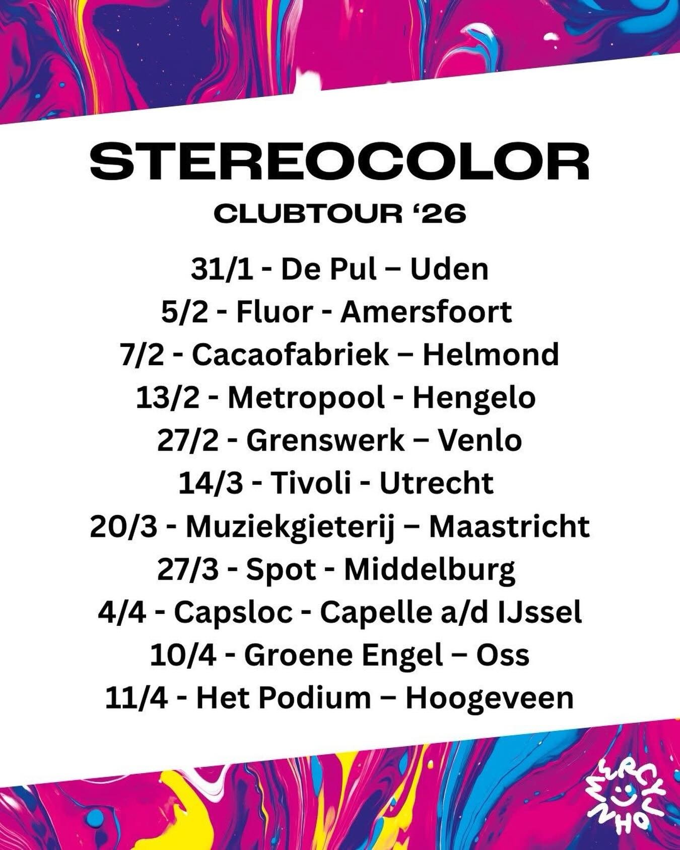 Koop nu je tickets voor de STEREOCOLOR clubtour! Check www.mercyjohn.com voor alle ticketlinks.

#live #tour #uden #amersfoort #helmond #hengelo #venlo #utrecht #maastricht #middelburg #capelleaandenijssel #oss #hoogeveen #mercyjohn #stereocolor