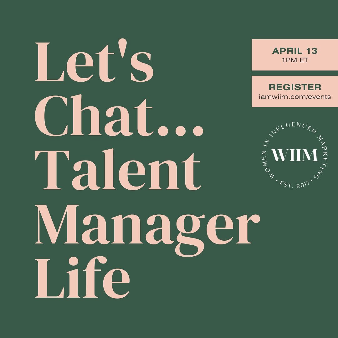 Let&rsquo;s Chat&hellip; Talent Manager Life hosted by @iamwiim 💃🏻💃🏻💃🏻💃🏻💃🏻

Excited to be a part of this panel and in good company! 🙌🏽

This panel brings together 6 talent managers who collectively manage close to 50 talent and have close