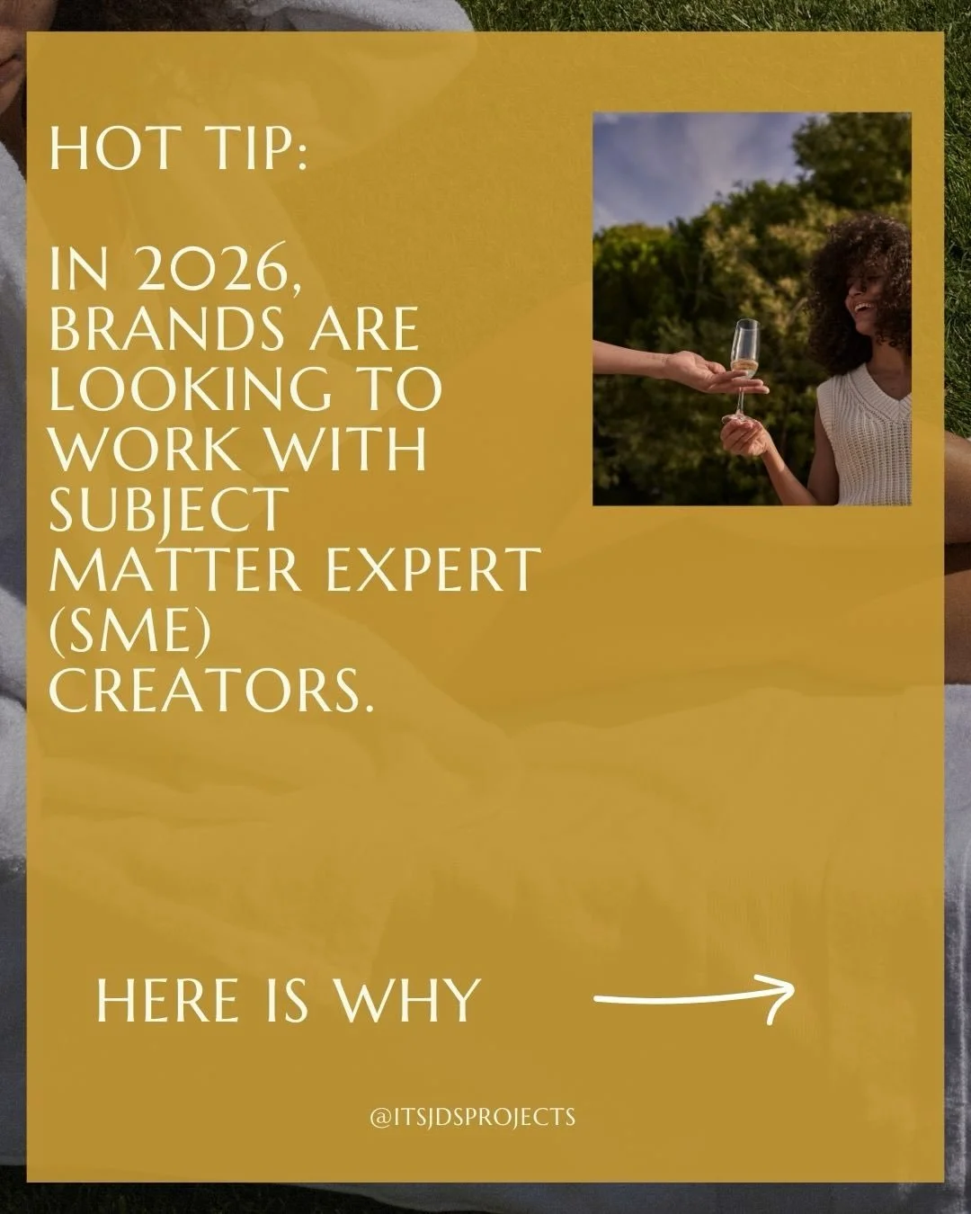 Here&rsquo;s why Brands want to work with Subject Matter Expert Creators in 2026.
Read more ⬆️ 

The JDS roster is full of subject matter experts and yes I&rsquo;ve seen it first hand, they get booked for more partnerships and renewals. 🥂 

Comment 