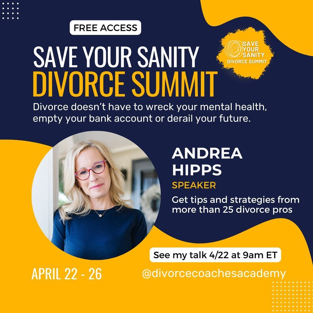 Friends &mdash; there is nothing like a good summit to get your brain in the right space for divorce. Loads of information, high-quality content, and high production value all wrapped together in a FREE ticket just for you. 

I&rsquo;m helping to kic