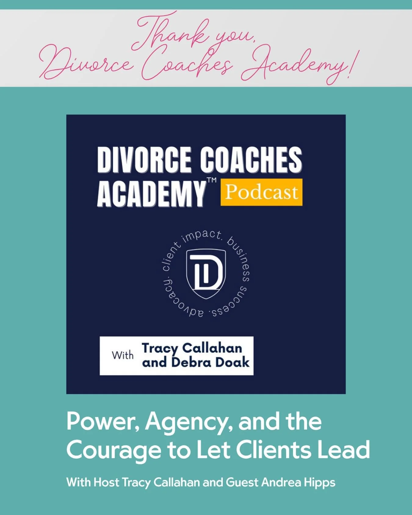 Grateful to @divorcecoachesacademy for the opportunity to be a guest on their podcast! 

Thankful for their energy, their wisdom, and the work they are putting out into the world.

It&rsquo;s always an honor to connect with people who care deeply abo