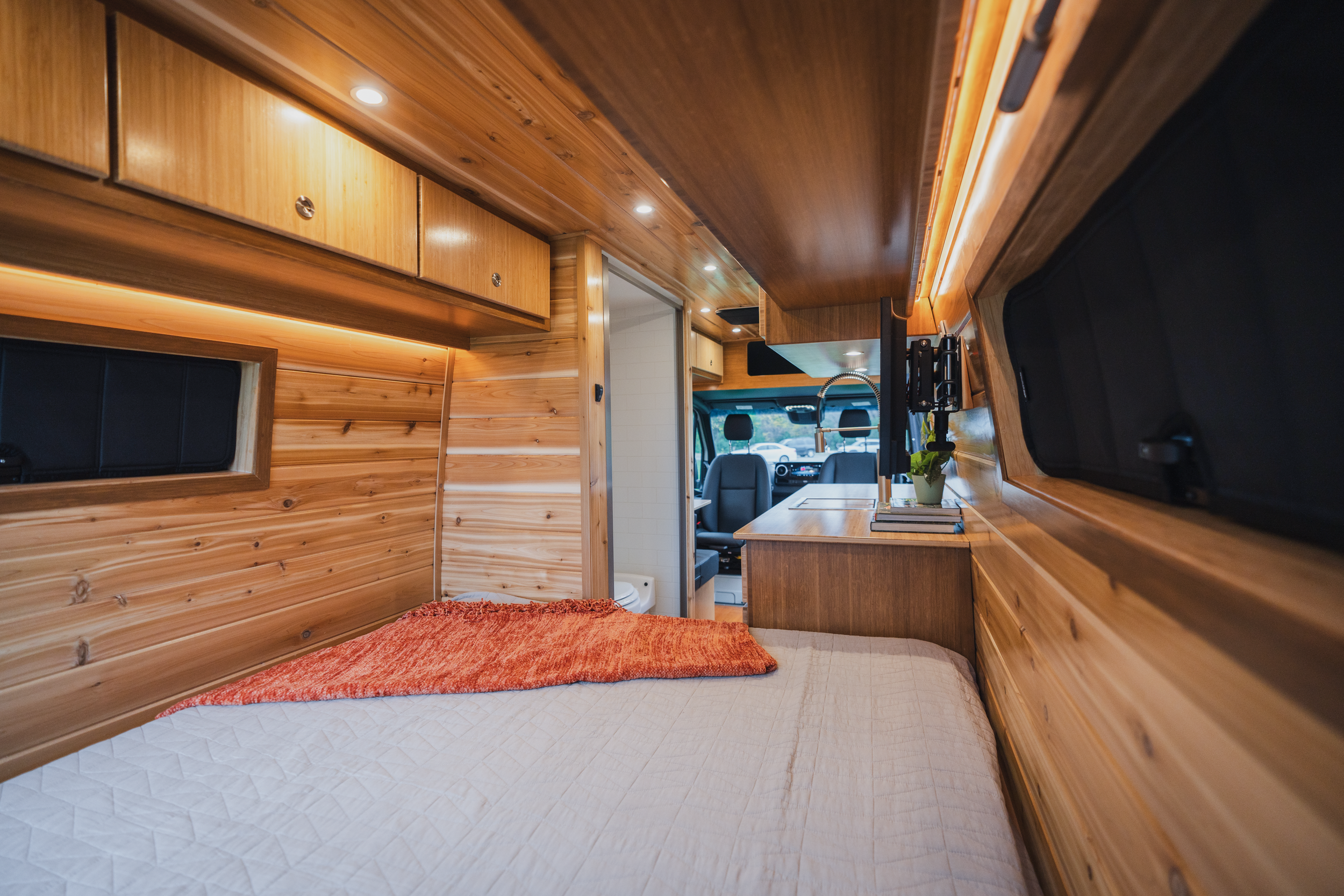 camper van queen bed