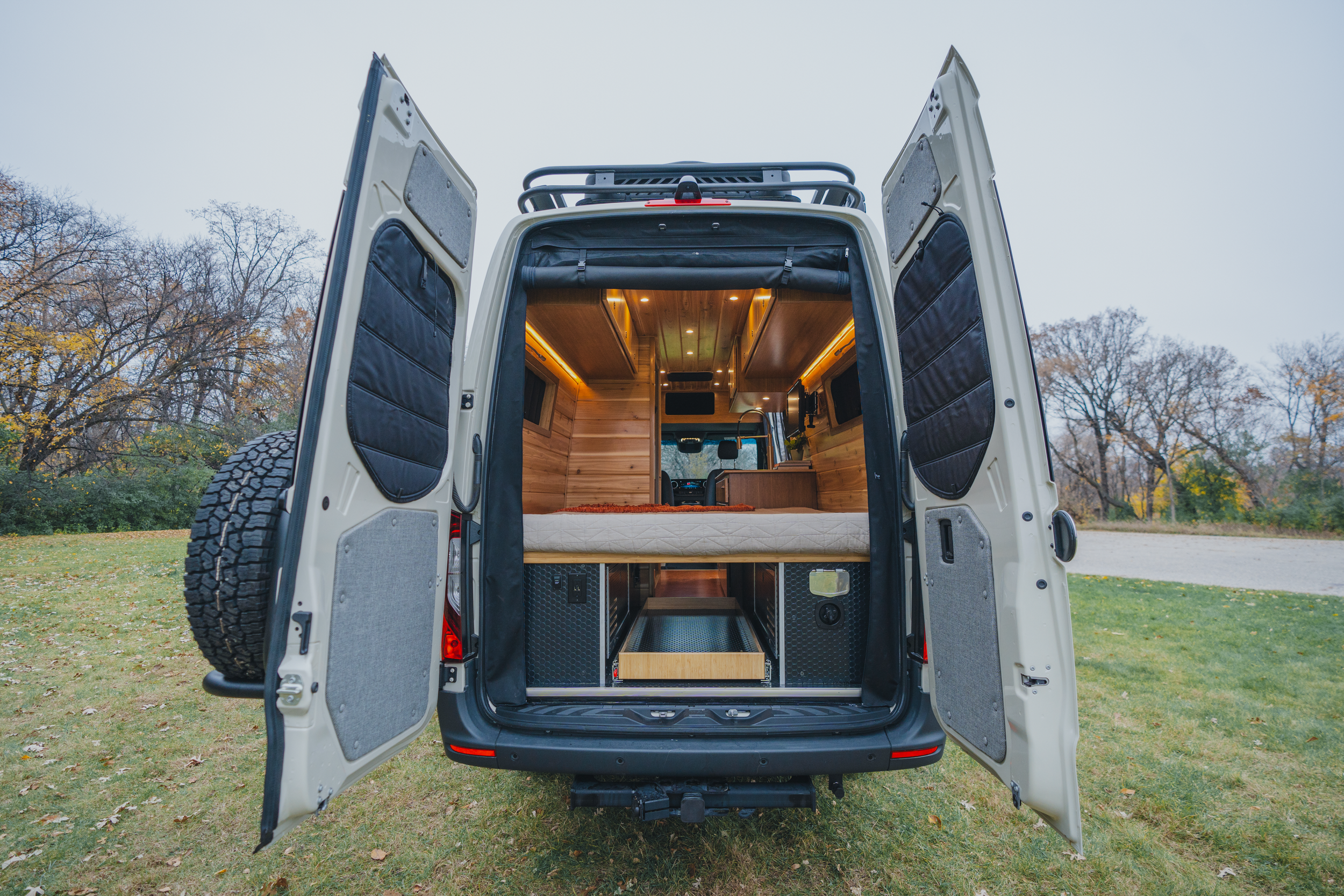 Mercedes AWD Camper Van bed and storage